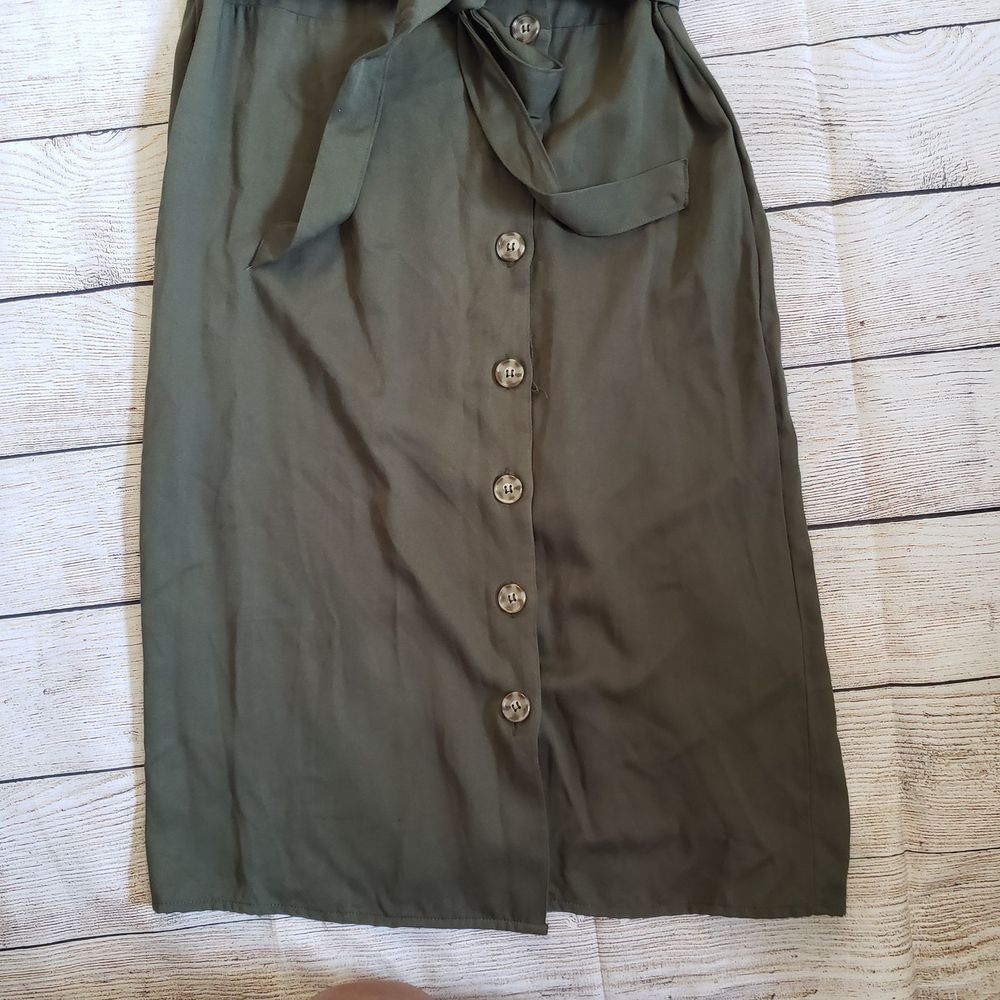 REBELLION terracotta button down midi dress M - Picture 4 of 12